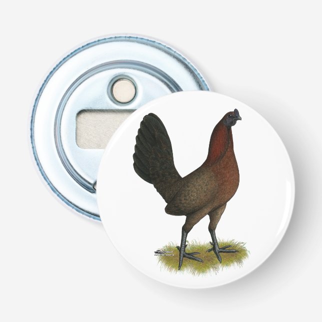 Décapsuleur Poule noire rouge américaine (Devant)