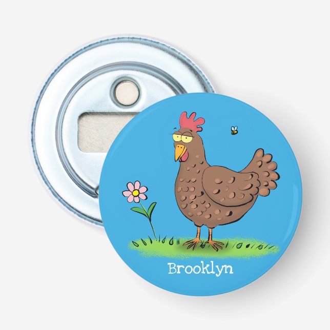 Décapsuleur Poulet drôle rustique fantaisiste dessin animé (Devant)