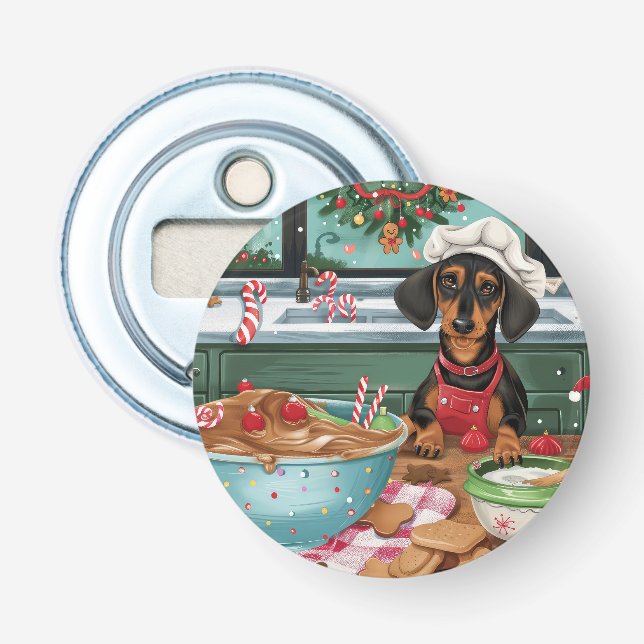 Décapsuleur Préparation de fêtes de Noël pour Teckel : Noël fe (Devant)