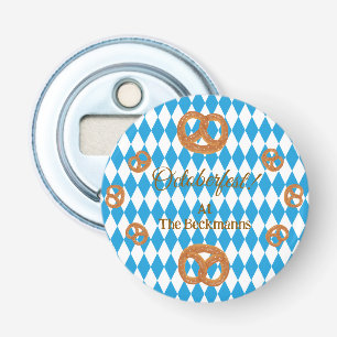 Décapsuleur Pretzels Personnalisés Oktoberfest Bavarois Bleu