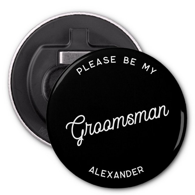 Décapsuleur Proposition de fabricant personnalisé (Fun personalized groomsman proposal button bottle opener)