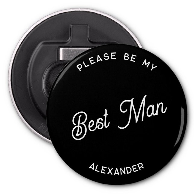 Décapsuleur Proposition personnalisée de Best Man (Fun best man proposal button bottle opener)