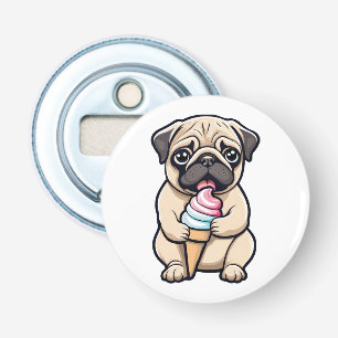 Décapsuleur Pug léchant de la glace