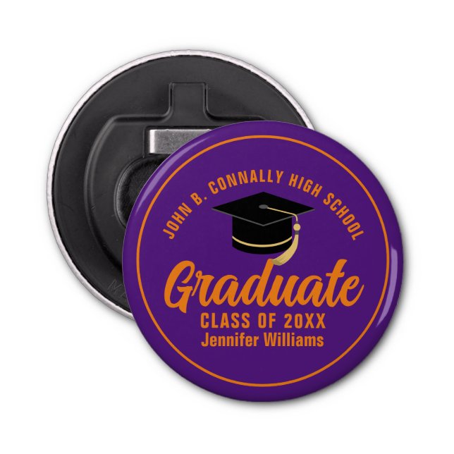 Décapsuleur Purple Orange Graduate Custom 2024 Graduation (Devant)