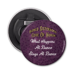 Décapsuleur Purple Polka Dot Bunco Sisterhood Code drôle