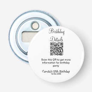 Décapsuleur QR scanner anniversaire détails fête moderne 15 an