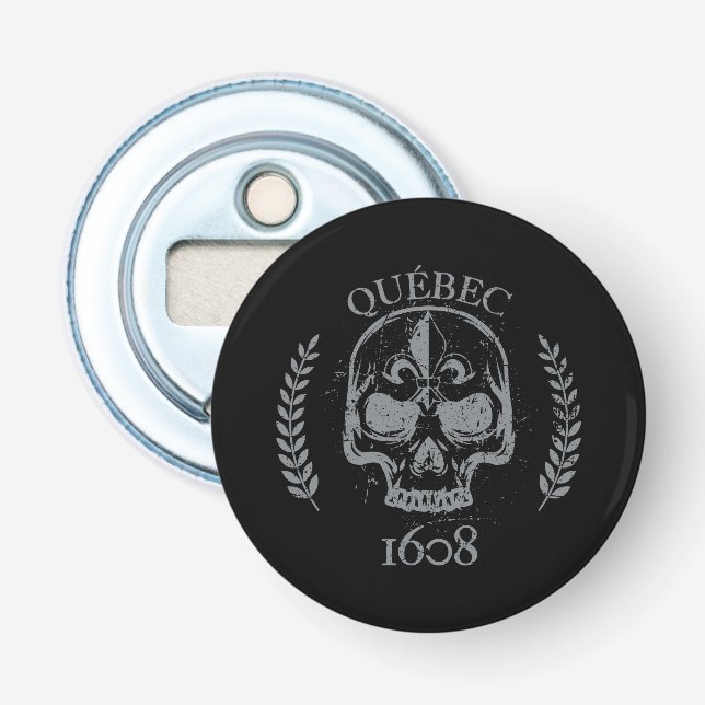 Décapsuleur Québec patriote 1608 grunge métal Référendum OUI (Devant)