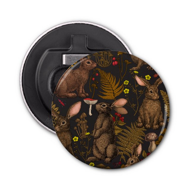 Décapsuleur Rabbits et flore boisée Bottle Opener (Devant)