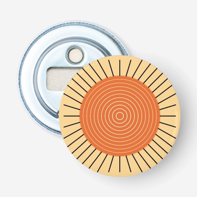 Décapsuleur Rayon de soleil géométrique moderne - mandarine (Devant)