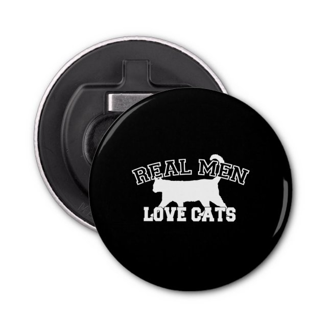 Décapsuleur Real Men Love Cats Celui-ci est blanc (Devant)