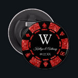 Décapsuleur Red Parties scintillant Poker Chip Casino Fête de<br><div class="desc">Célébrez dans le style avec cet ouvre-biberon de puces de poker branché. Le design est facile à personnaliser avec votre propre libellé et votre famille et vos amis seront ravis quand ils recevront cette fabuleuse faveur de fête.</div>