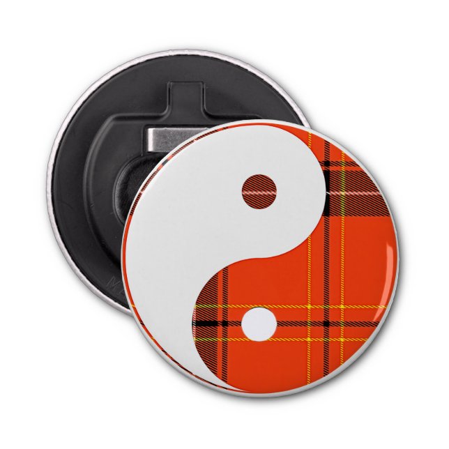 Décapsuleur Red Plaid et White Yin Yang (Devant)