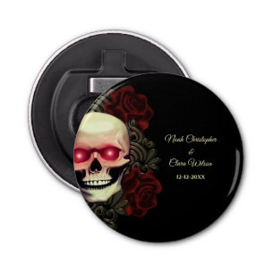 Décapsuleur Red Scary floral sombre moody gothique crâne hallo
