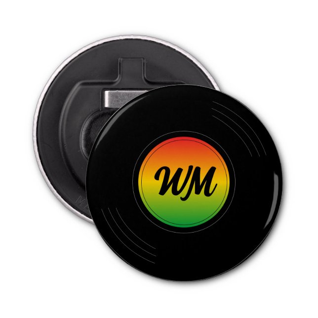 Décapsuleur Reggae Vinyl Record Monogramme (Devant)