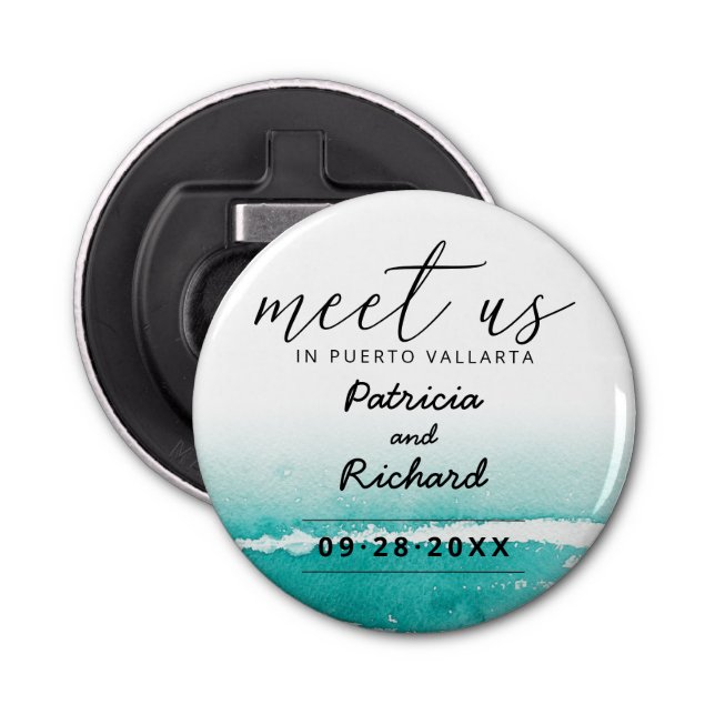 Décapsuleur Rencontrez-Nous Dans Mariage Destination Turquoise (Devant)