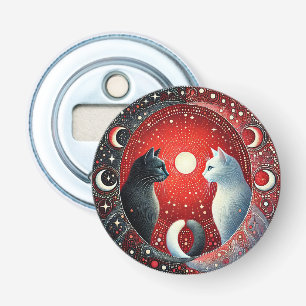 Décapsuleur Représentation artistique de chats Yin et Yang