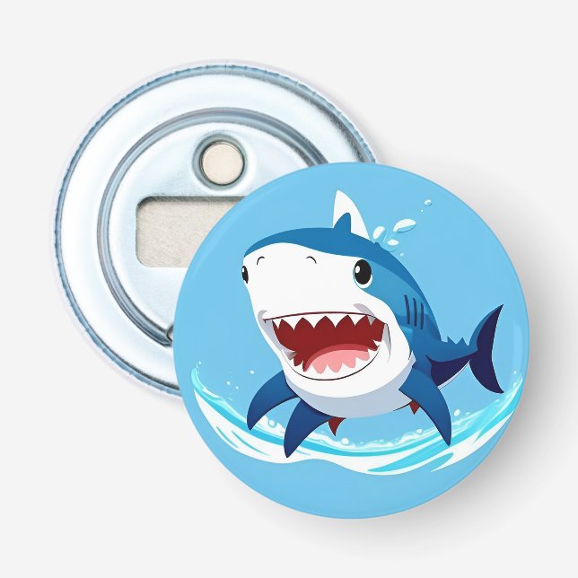 Décapsuleur Requin de dessin animé nageant sous l'eau (Devant)