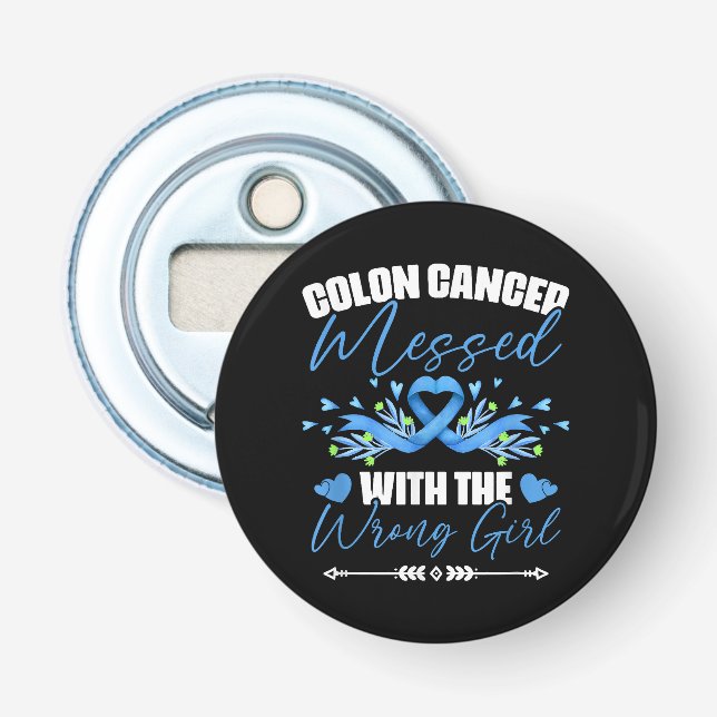 Décapsuleur Rescapée du cancer du côlon Ruban Bleu Fille  (Devant)