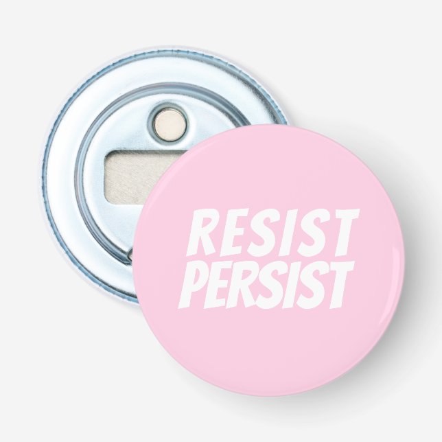 Décapsuleur "Resist Persist" rose pâle blanc (Devant)