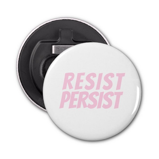 Décapsuleur "Resist Persist" rose pâle blanc (Devant)