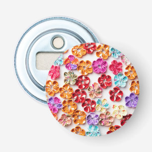 Décapsuleur Ressort tissu cousu artisanal Fleurs Multicolor
