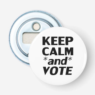 Décapsuleur Restez calme et votez typographie moderne noir bla