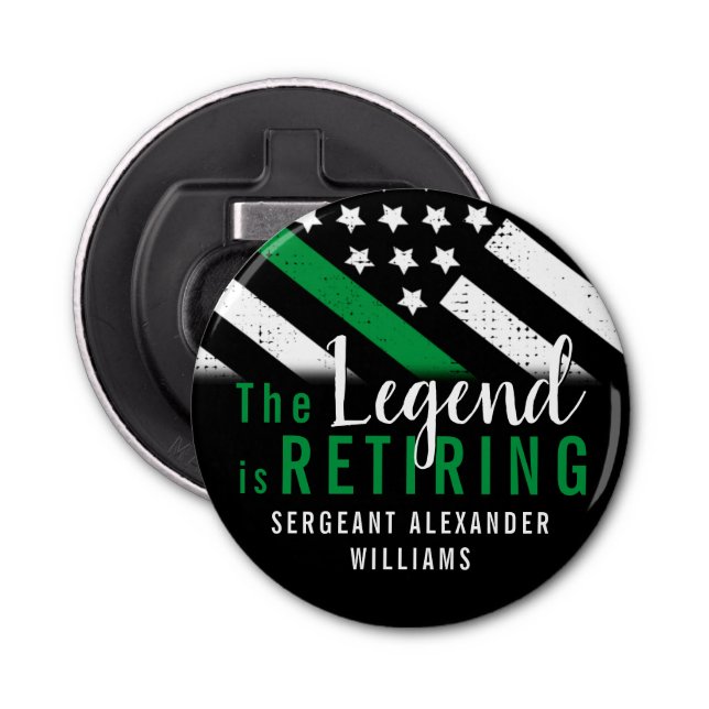 Décapsuleur Retraite militaire Mince Ligne verte (Devant)