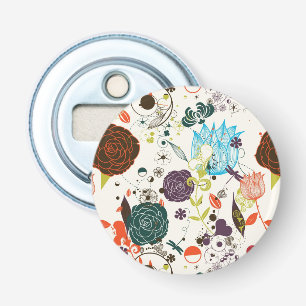 Décapsuleur Rétro motif floral 2