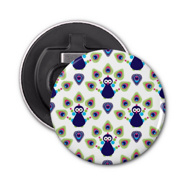 Décapsuleur rétro paon exotique de l'Inde (Devant)