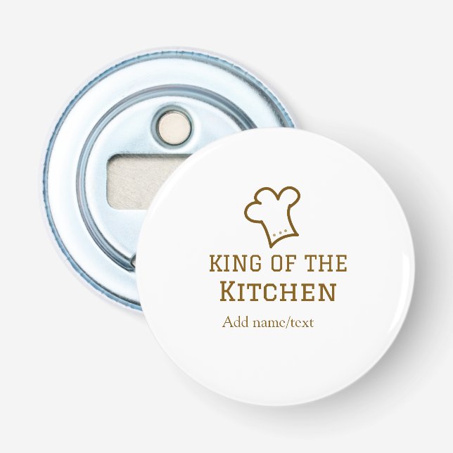 Décapsuleur Roi de la cuisine marron chef cuisine chapeau marr (Devant)