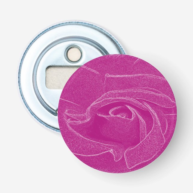 Décapsuleur Rose en dentelle magenta (Devant)