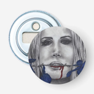 Décapsuleur Roses de sang Femme vampire bleue Portrait Art got