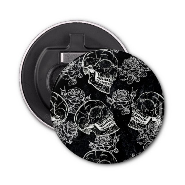 Décapsuleur Roses des crânes et des calques | Gothique Glam Fu (Devant)