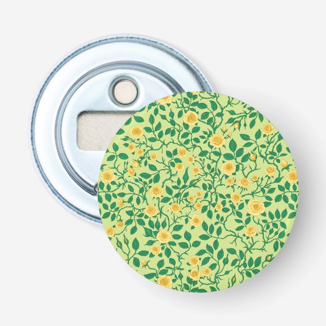 Décapsuleur Roses sauvages en jaune et vert (Devant)