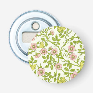 Décapsuleur Roses sauvages et papillons /rose/vert pâle/jaune