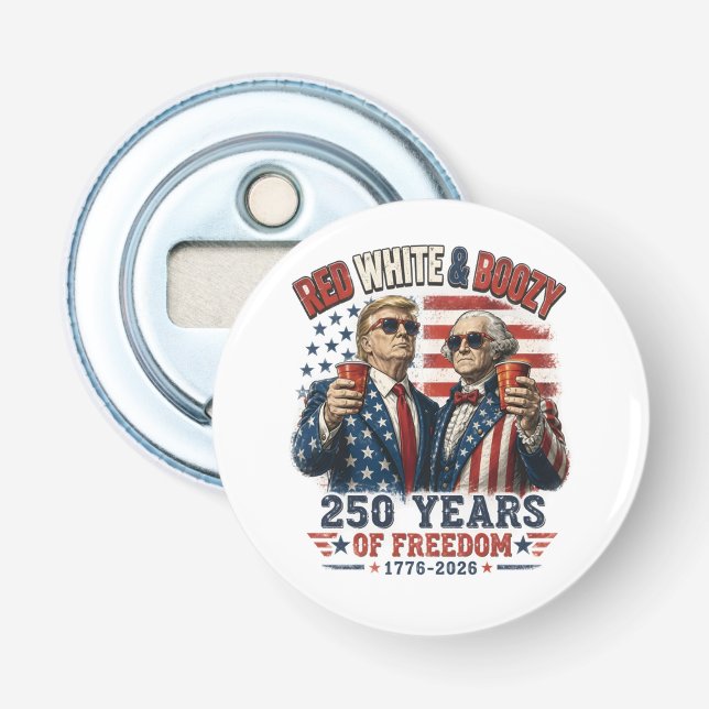 Décapsuleur Rouge Blanc Boozy Trump George Washington 250 (Devant)
