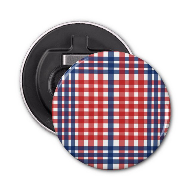 Décapsuleur Rouge blanc et bleu En vichy plaid (Devant)
