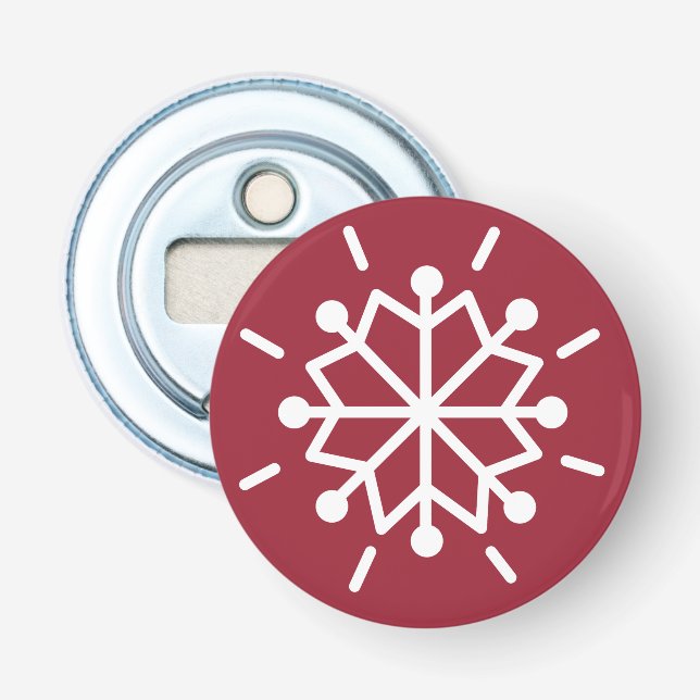 Décapsuleur Rouge de flocon de neige (Devant)