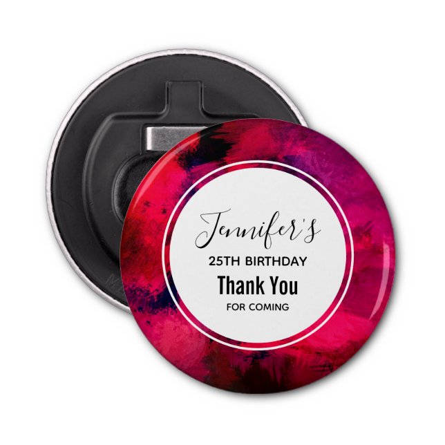 Décapsuleur Rouge foncé et violet Gras moderne Abstrait annive (Devant)