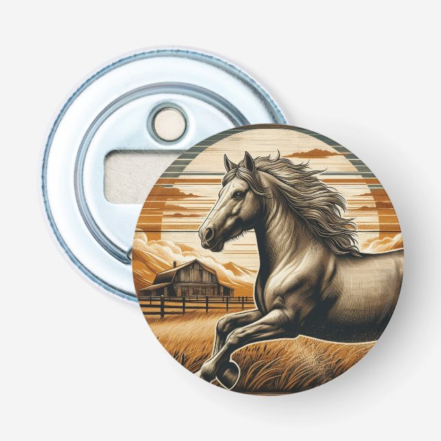 Décapsuleur Rouille/cheval vintage/Ouest (Devant)