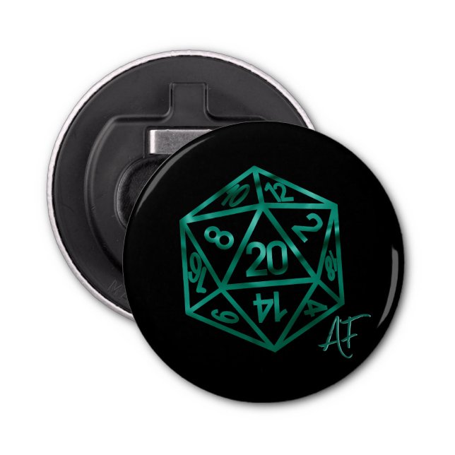 Décapsuleur RPG Crit AF | Émeraude Imaginaire Table Gamer Dice (Devant)