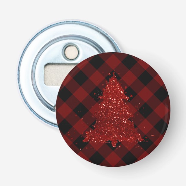 Décapsuleur Rustic Christmas Tree Buffalo Plaid Modern Checker (Devant)