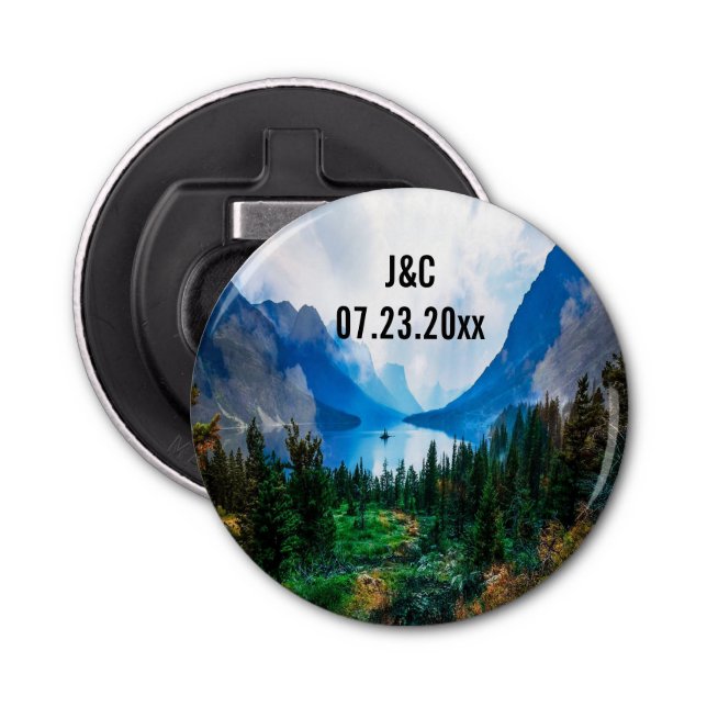 Décapsuleur Rustic Country Mountains Pittoresque Nature Mariag (Devant)