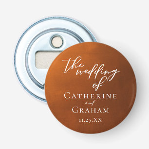 Décapsuleur Rustique Burnt Orange Personnalisé Mariage d'autom
