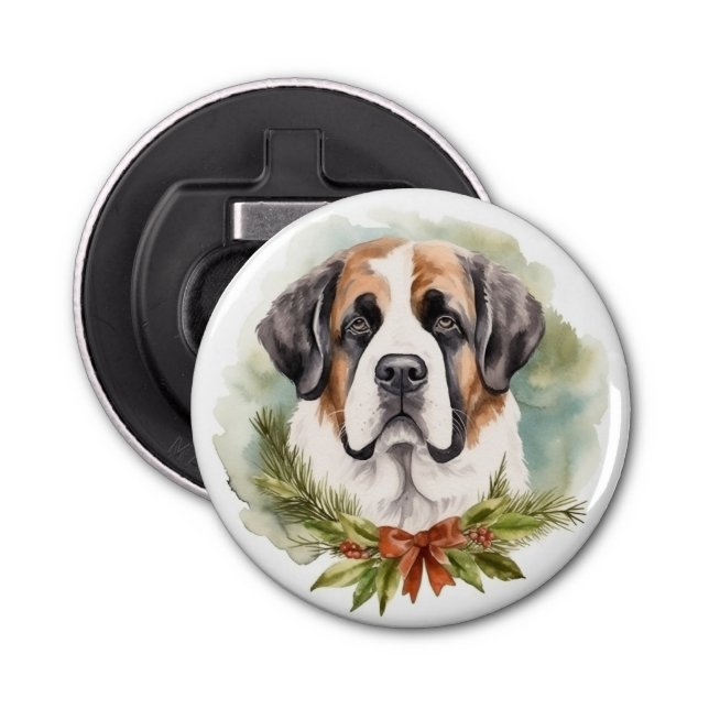 Décapsuleur Saint Bernard Christmas Wreath Festive Pup (Devant)