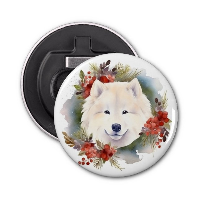 Décapsuleur Samoyed Christmas Wreath Festive Pup (Devant)