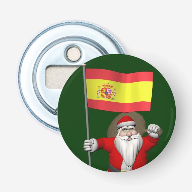 Décapsuleur Santa Claus Avec L'Ensigne D'Espagne (Devant)