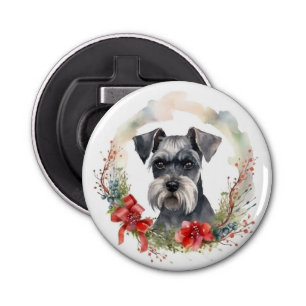 Décapsuleur Schnauzer Christmas Wreath Festive Pup