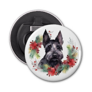 Décapsuleur Scottish Terrier Christmas Wreath Festive Pup