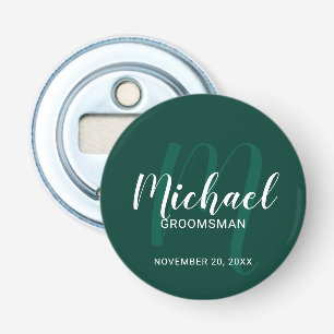 Décapsuleur Script moderne Groomsmen personnalisé Monogramme&N